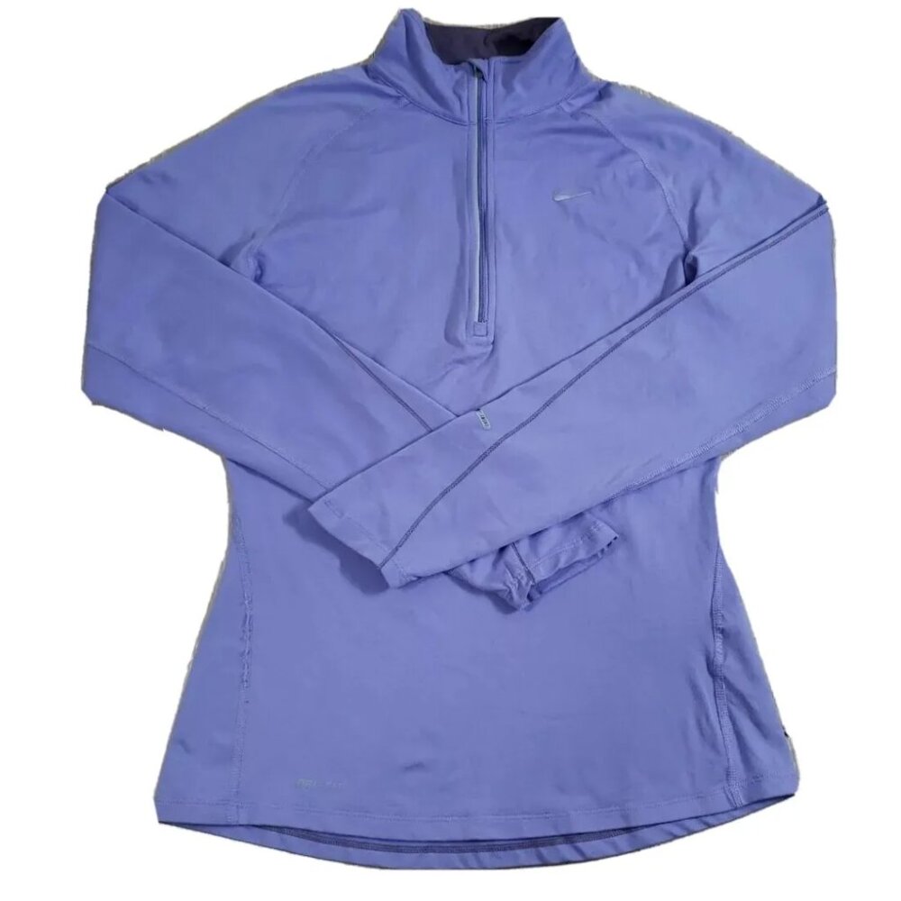 Nike Dri-Fit Element Long Sleeve Zip Running Sweatshirt Women's Large Purple